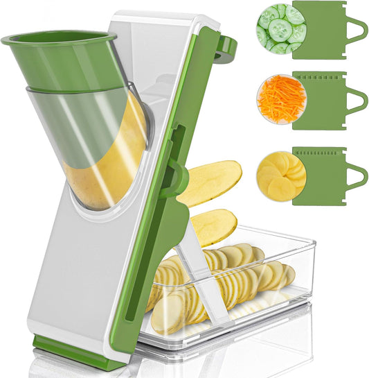 Mandoline Slicer for Kitchen, Mandoline Slicer Safe Multifunctional Dicer Adjustable Commercial Slicer Machine Stainless Steel Chopper
