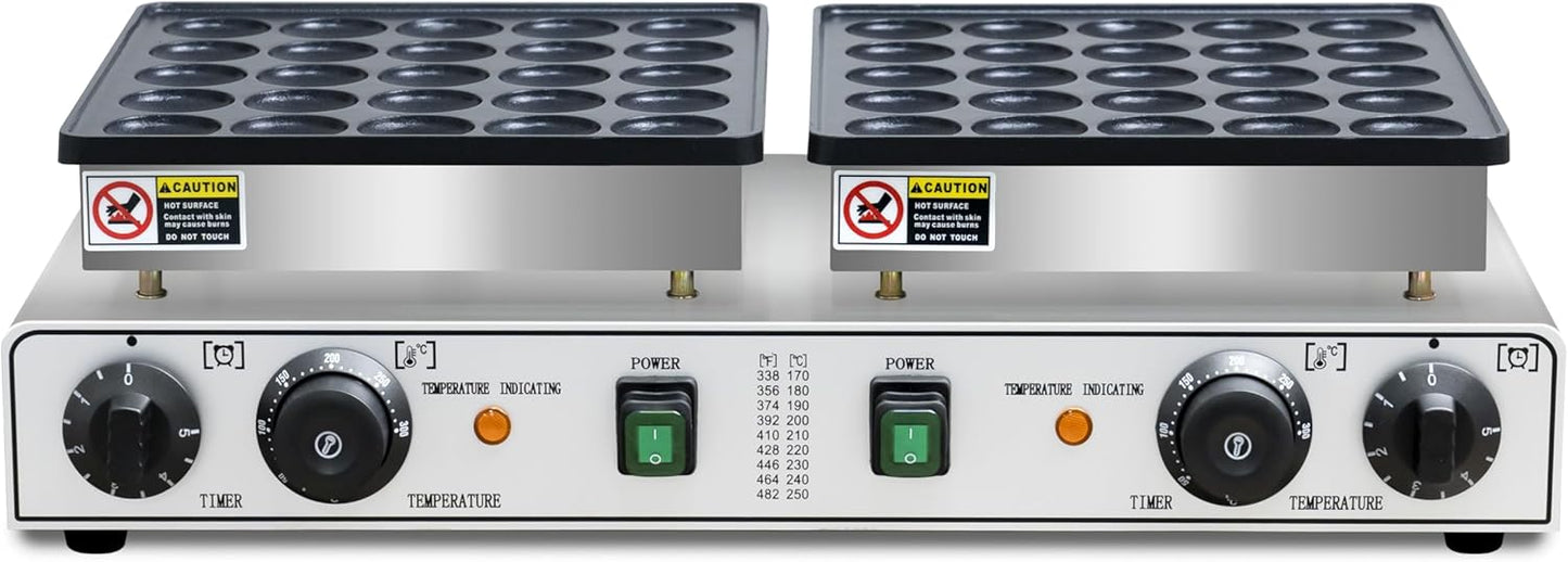 50PCS Mini Pancakes Maker Machine, 110V Electric Commercial Dutch Pancake Maker, Non-stick Small hotcake Maker Mini hotcakes machine for Home Kitchen Restaurant Business