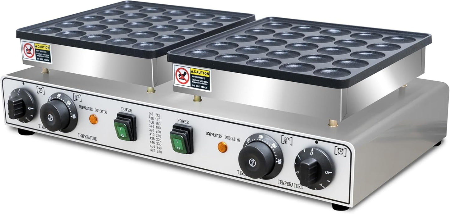 50PCS Mini Pancakes Maker Machine, 110V Electric Commercial Dutch Pancake Maker, Non-stick Small hotcake Maker Mini hotcakes machine for Home Kitchen Restaurant Business