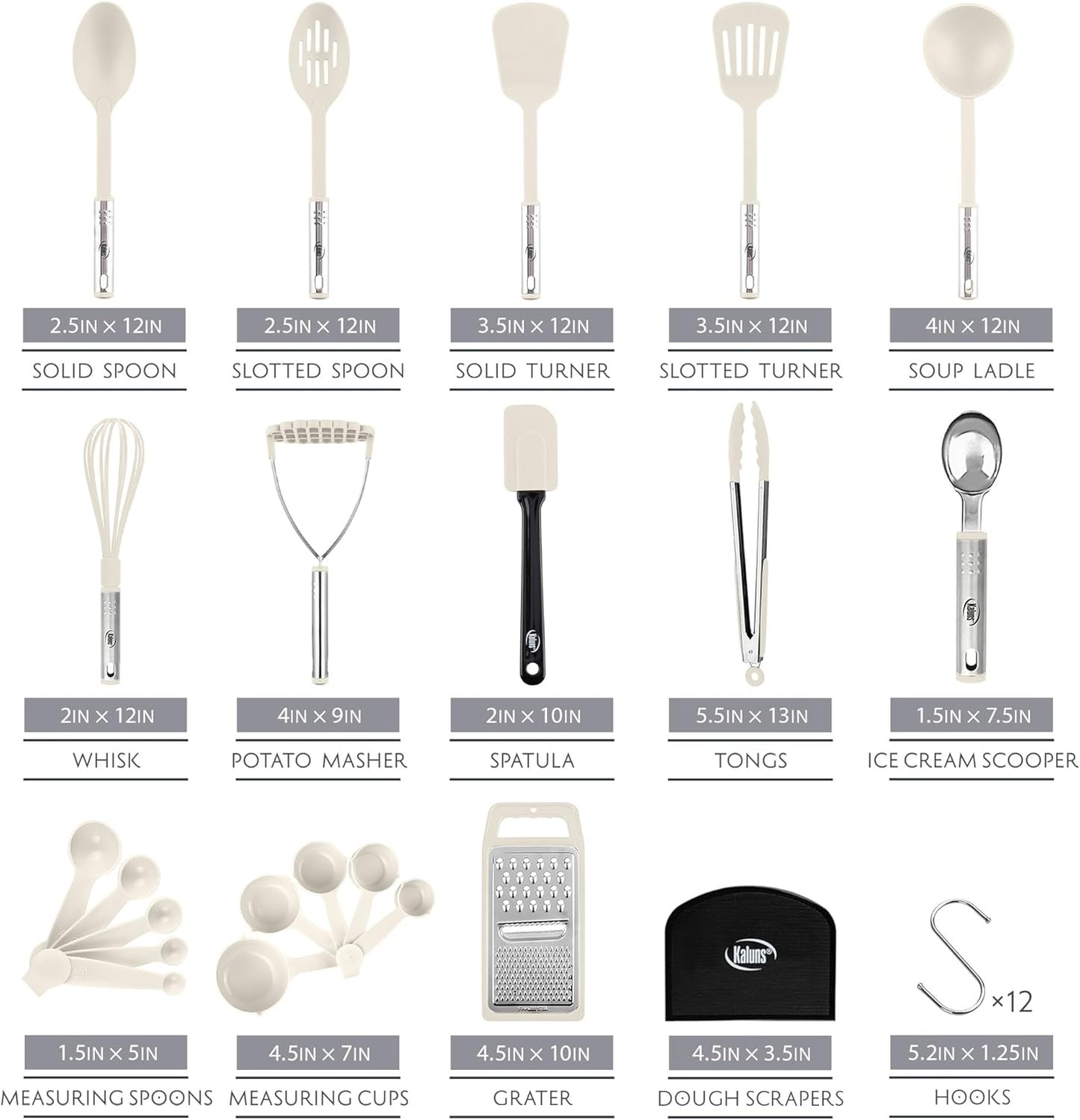 Kitchen Utensils Set 35 PCS Cooking Utensils Set, Nonstick and Heat Resistant Nylon Stainless Steel Silicone Spatula Set - Kitchen Gadgets Home Essentials Kitchen Accessories, Apartment Must Haves