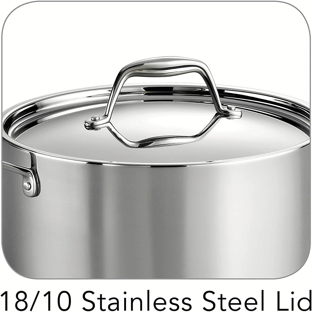 Tramontina Signature Tri-Ply Clad Stainless Steel 6-Quart Sauce Pot with Lid, Induction-Ready Pot, Dishwasher-Safe, NSF-Certified, Made in Brazil