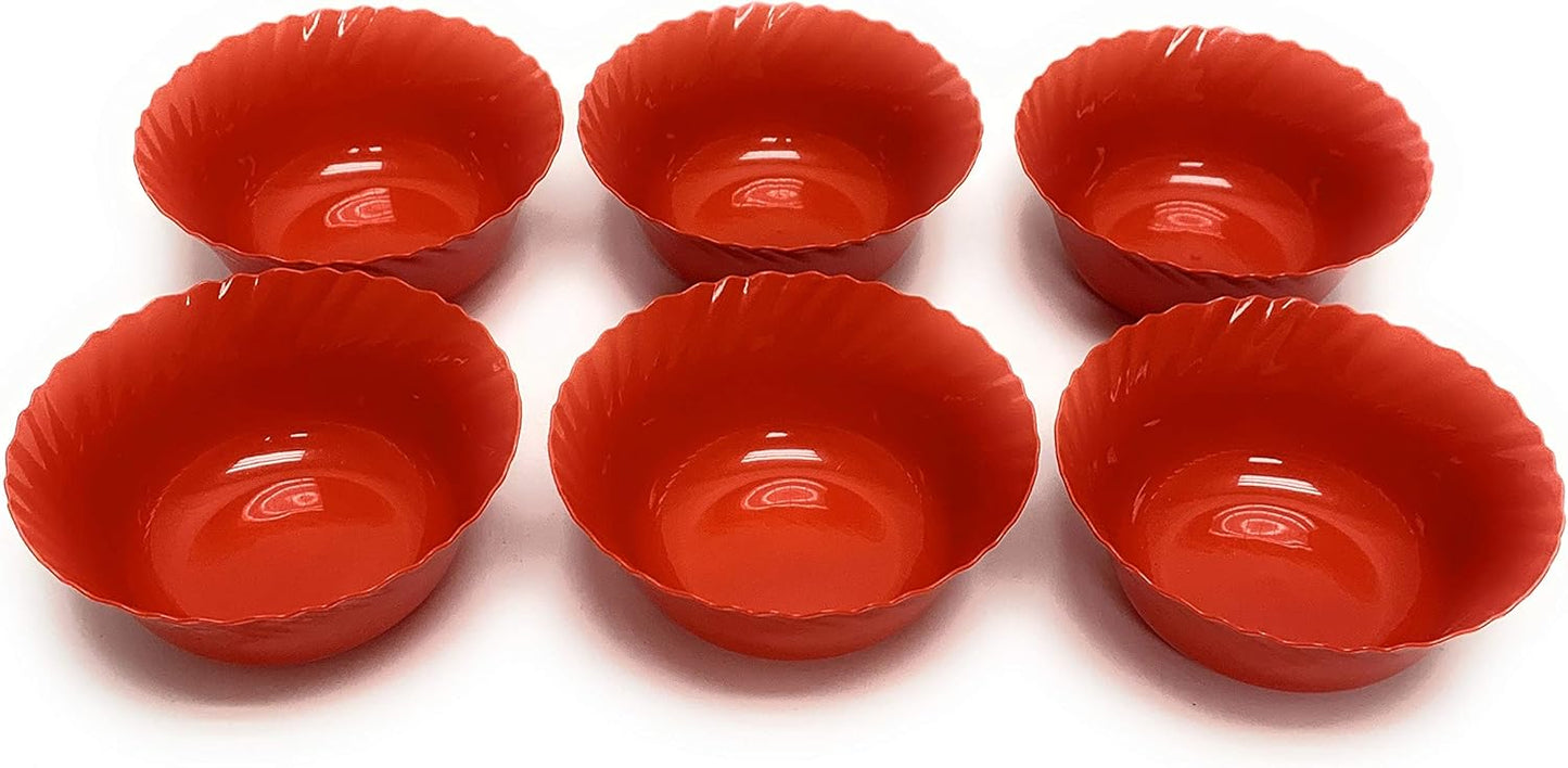 Mintra Home Curly Collection (5in Bowl 6pk, Red)
