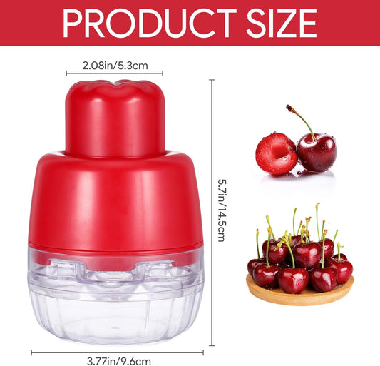 7-In-1 Cherry Pitter Tool Pit Remover,Multiple Olive Pitter Tool,Cherry Seed Remover,Fruit Corer Tools for Kitchen,Cake Shop,Fruit Salad for Home Kitchen Tools(Red)