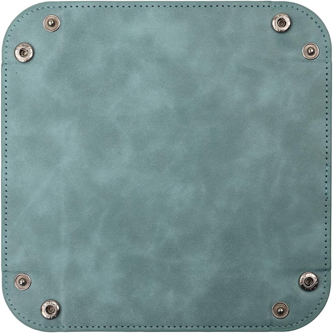 siduater Valet Tray Desktop Storage Organizer – Vegan Leather Catchall Bedside Vanity Tray Nightstand Caddy Holder for Remote Controller, Watch, Keys, Phone, Wallet, Coin, Jewelry, Stone Green