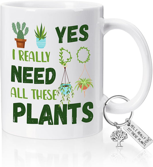 NOVWANG Plant Lover Coffee Mug, 11oz Gardening Gift With Keychain - Christmas & Mothers Day Gift