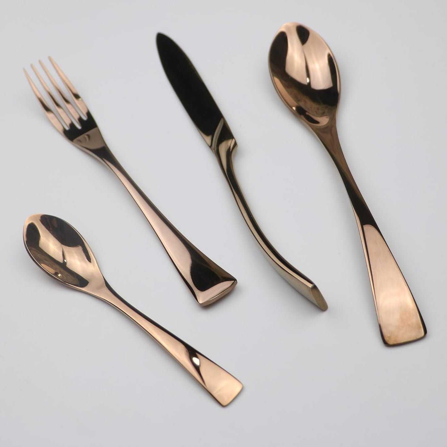 Luxury 4-Piece 18/10 Stainless Steel Flatware Set, Mirror Polishing Rose Gold