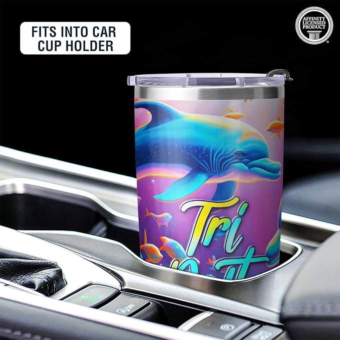 Tri Delta Sorority Paraphernalia - Official Vendor - 20 oz Stainless Steel Insulated Sublimation Tumblers - Underwater Dolphins