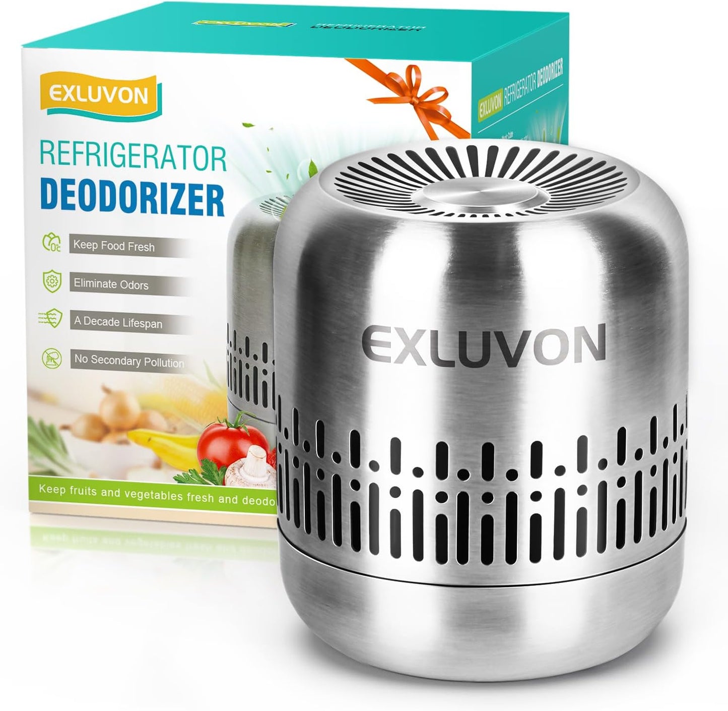 Refrigerator Deodorizer,Lasts for 10 Years Fridge Deodorizer Kitchen Gadgets Charcoal Air Purifier Odor Eliminator for Fridge & Freezer, Room,RV and New Home,More Effective Than Baking Soda