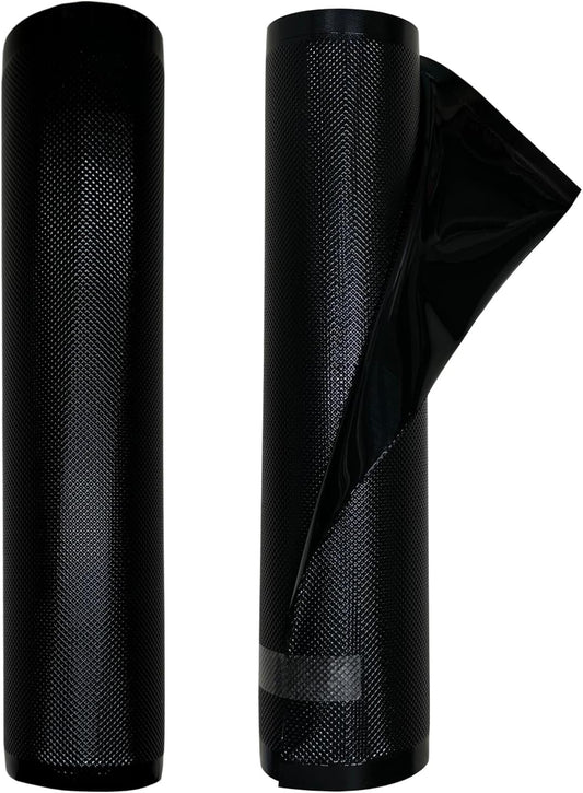 11" x 19.5' (Total 39 Feet) All Black Vacuum Seal Bags (Black and Black), Vacuum Sealer Bags for Food Storage, Heavy Duty Commercial Grade 5 Mil Vacuum Bags, 2 Rolls