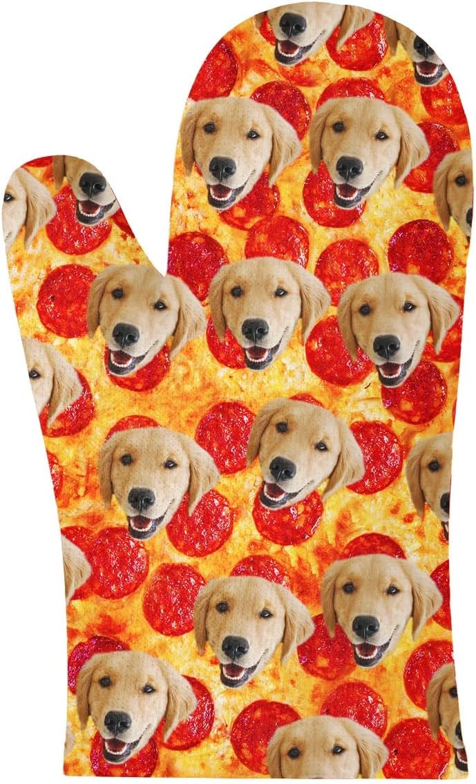 Customized Dog Oven Mitt with Picture, Personalized Photo Oven Mitt with Your Photo Customized Unisex Cat and Dog Mitt Gifts - Pizza