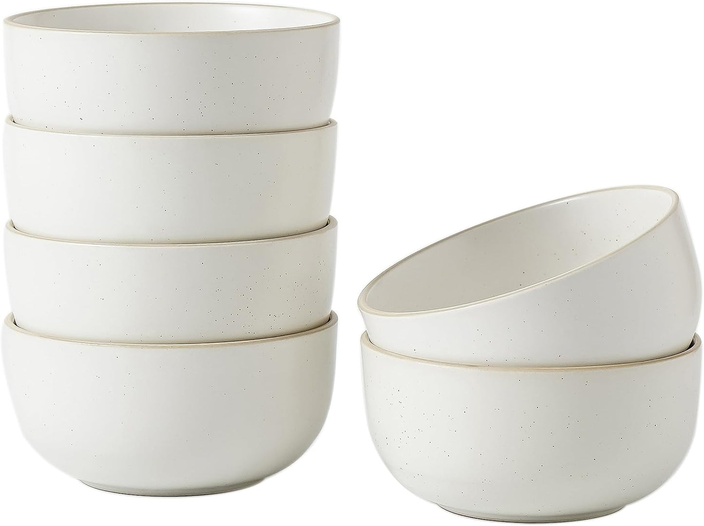 S&Q'S CERAMICS Ceramic Small Bowls for Kitchen, Set of 6, 9 ounces Small Ceramic Bowls for Condiments, Dipping, Side Dishes (Glazed Matte Off-White)…