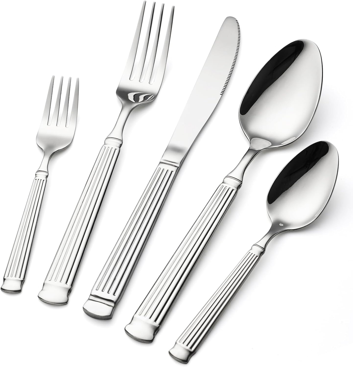 40-Piece Silverware Set Stainless Steel Flatware Set for 8,Include Knives Forks and Spoons Cutlery Set for Home Kitchen Housewarming