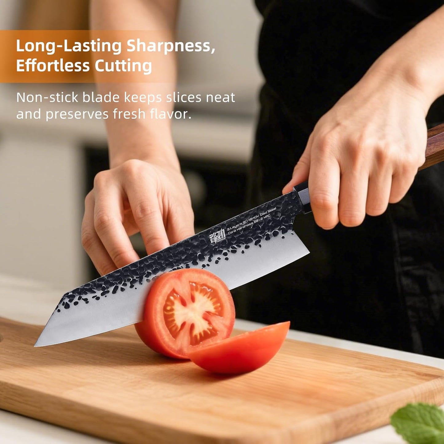 FINDKING Dynasty Series Japanese Kiritsuke Knife, Multi-Purpose Gyuto Chef knife, 9Cr18MoV High Carbon Steel Blade, African Rosewood Octagonal Handle, for Meat, Fruits, Vegetables,9 Inches