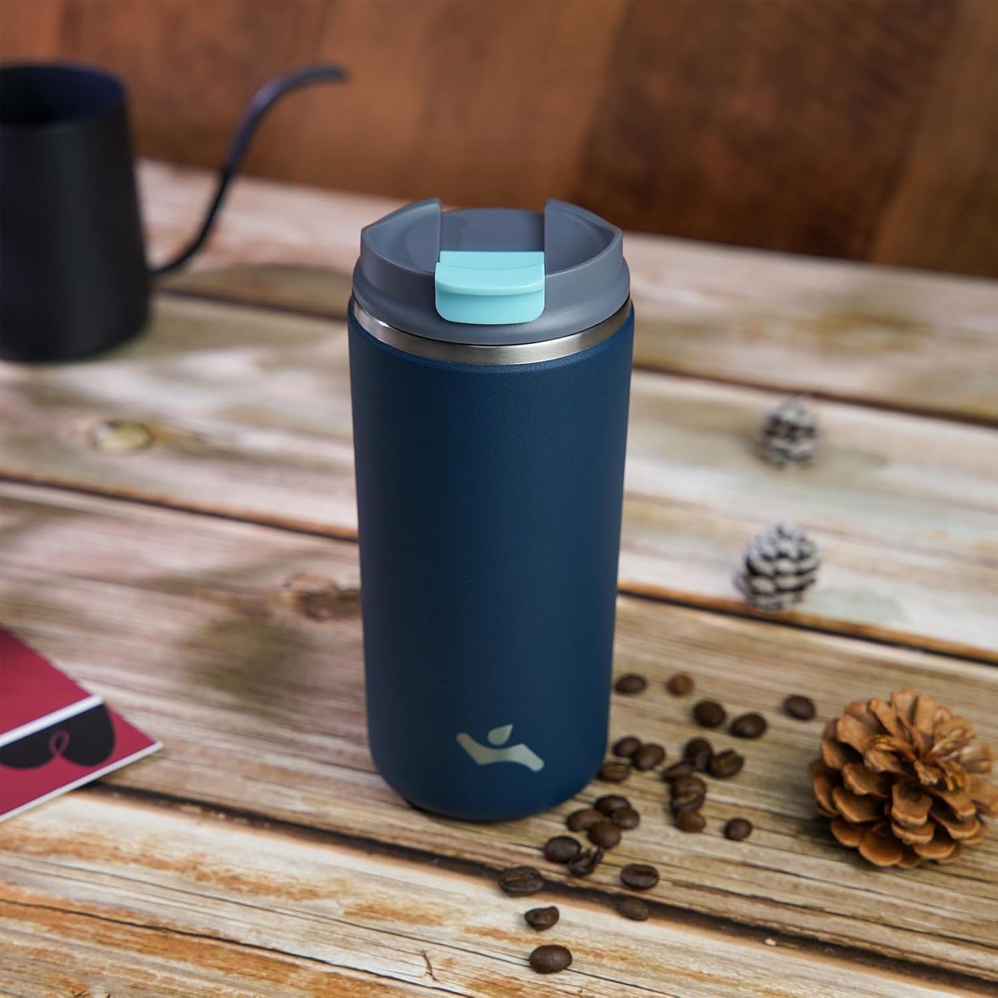 Tumbler with Lid, 16 oz Travel Coffee Mug Double Wall Vacuum Stainless Steel Thermal Metal Cup Insulated Water Bottle,Navy Blue