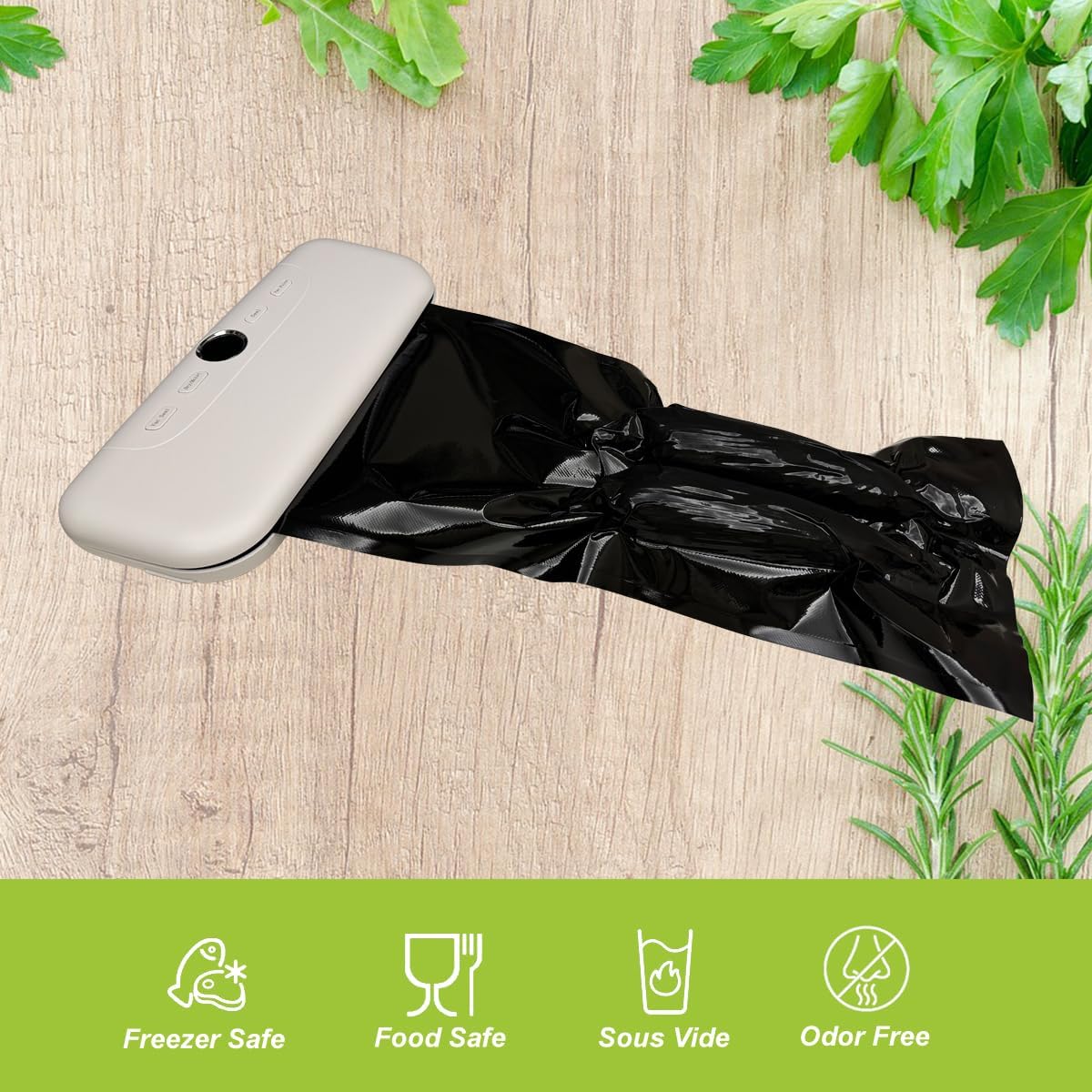 11" x 19.5' (Total 39 Feet) All Black Vacuum Seal Bags (Black and Black), Vacuum Sealer Bags for Food Storage, Heavy Duty Commercial Grade 5 Mil Vacuum Bags, 2 Rolls