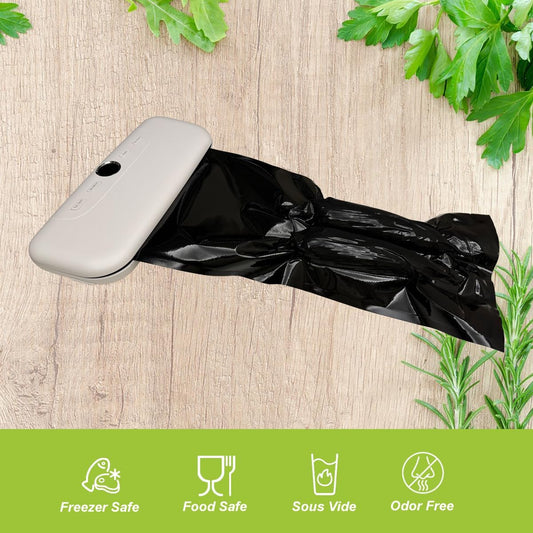 11" x 19.5' (Total 39 Feet) All Black Vacuum Seal Bags (Black and Black), Vacuum Sealer Bags for Food Storage, Heavy Duty Commercial Grade 5 Mil Vacuum Bags, 2 Rolls