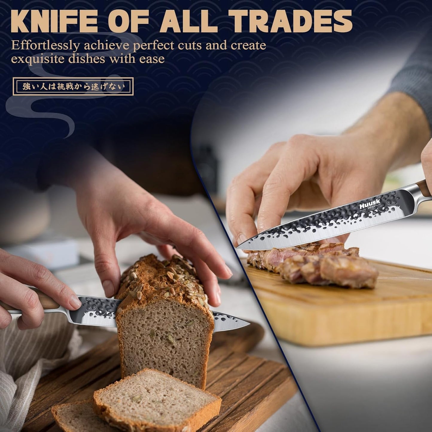 Huusk Kitchen Utility Knife 5.5" Paring Knife Ultra Sharp High Carbon Steel Tomato Knives Japan Chef Knife Multipurpose Kitchen Knife for Fruit and Vegetable with Premium Present Box