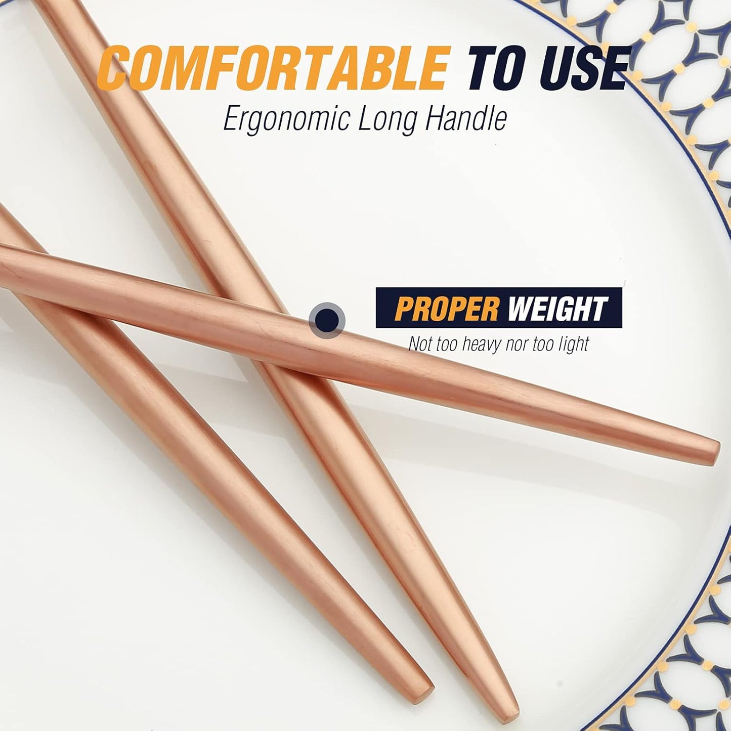 BirdyFly Matte Rose Gold Silverware Set, 20 Piece Stainless Steel Flatware Set Service for 4, Matte Rose Gold Cutlery Set, Include Knives/Forks/Spoons, Dishwasher Safe