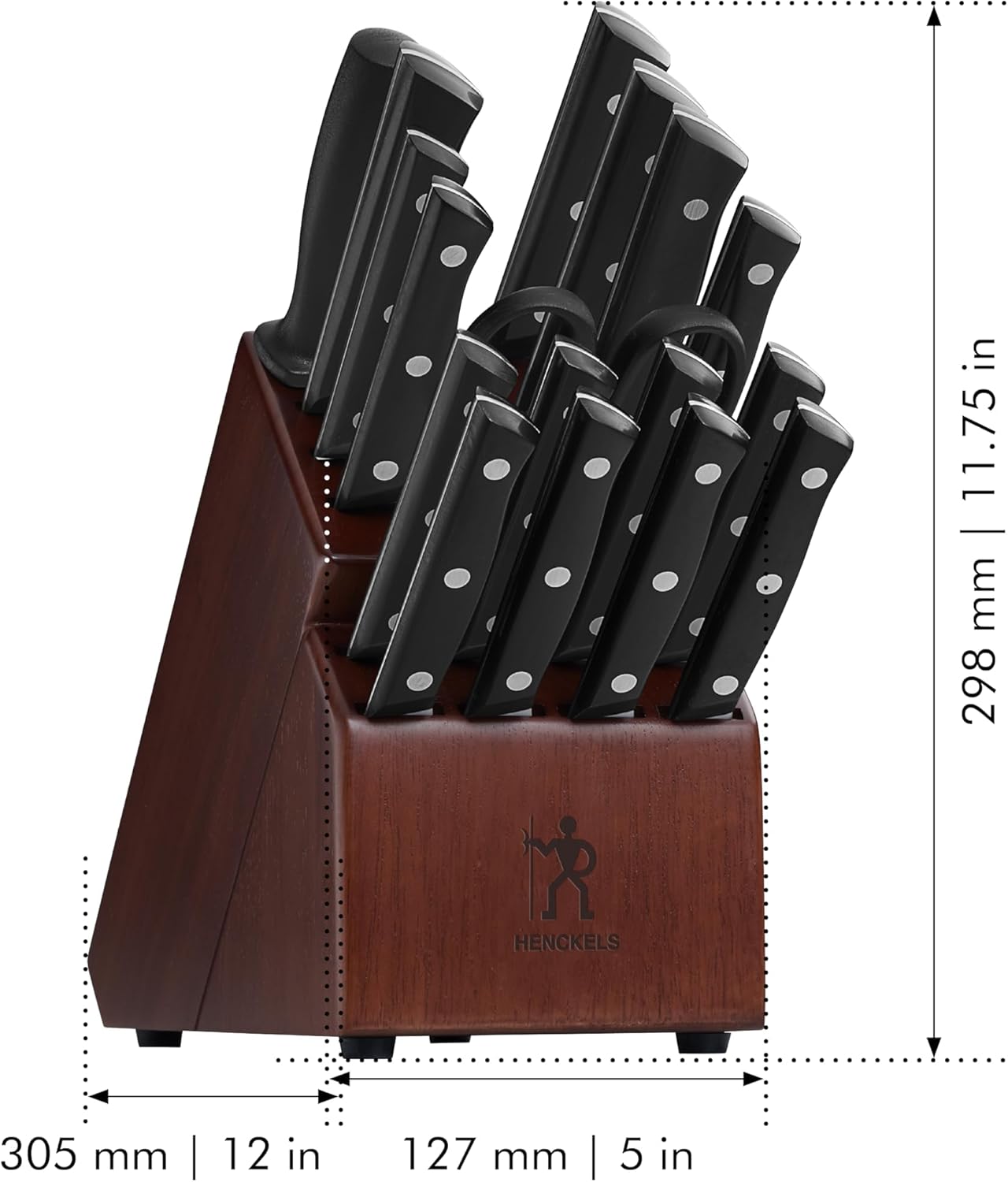 HENCKELS Dynamic Razor-Sharp 18-pc Knife Block Set, German Engineered Informed by 100+ Years of Mastery