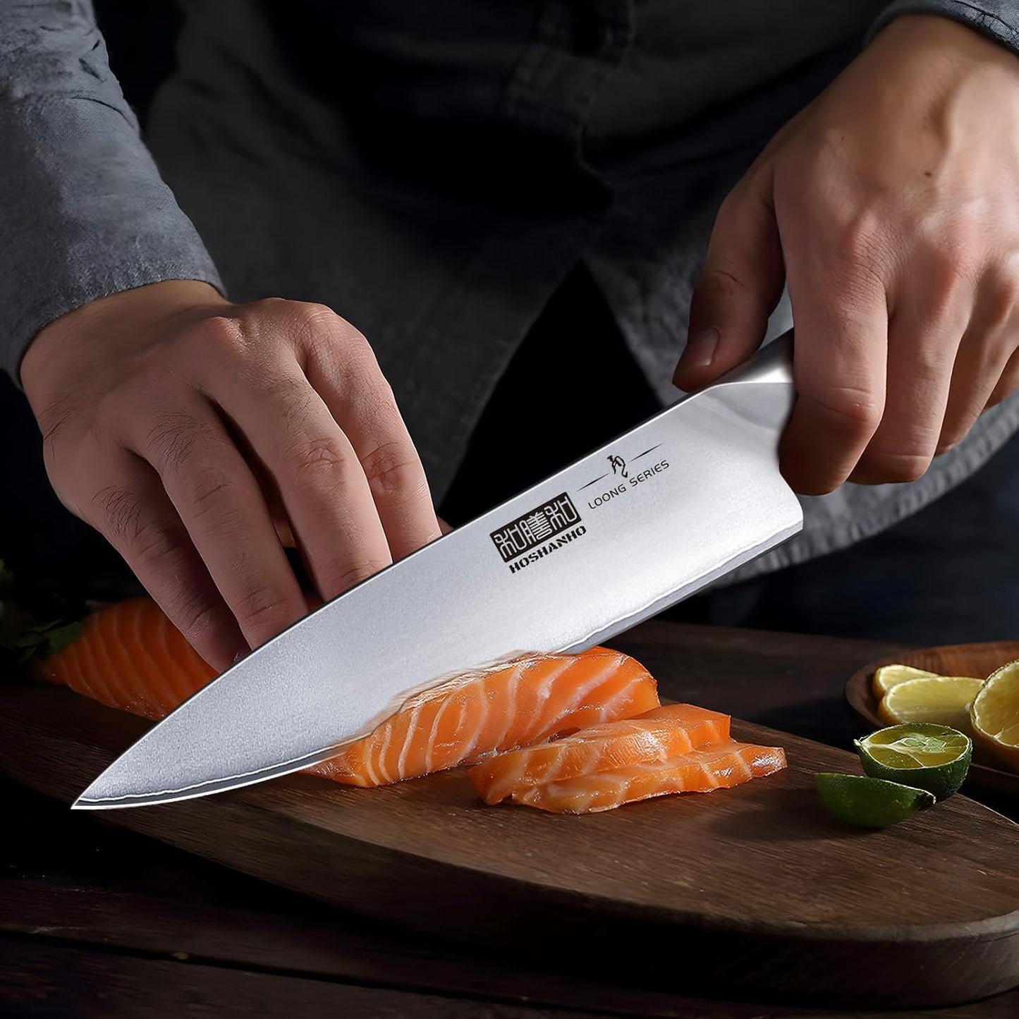 HOSHANHO 16-Piece Knife Set, Japanese High Carbon Stainless Steel Kitchen Knife Set, Ultra Sharp Chef Knife Block Set with Sharpener