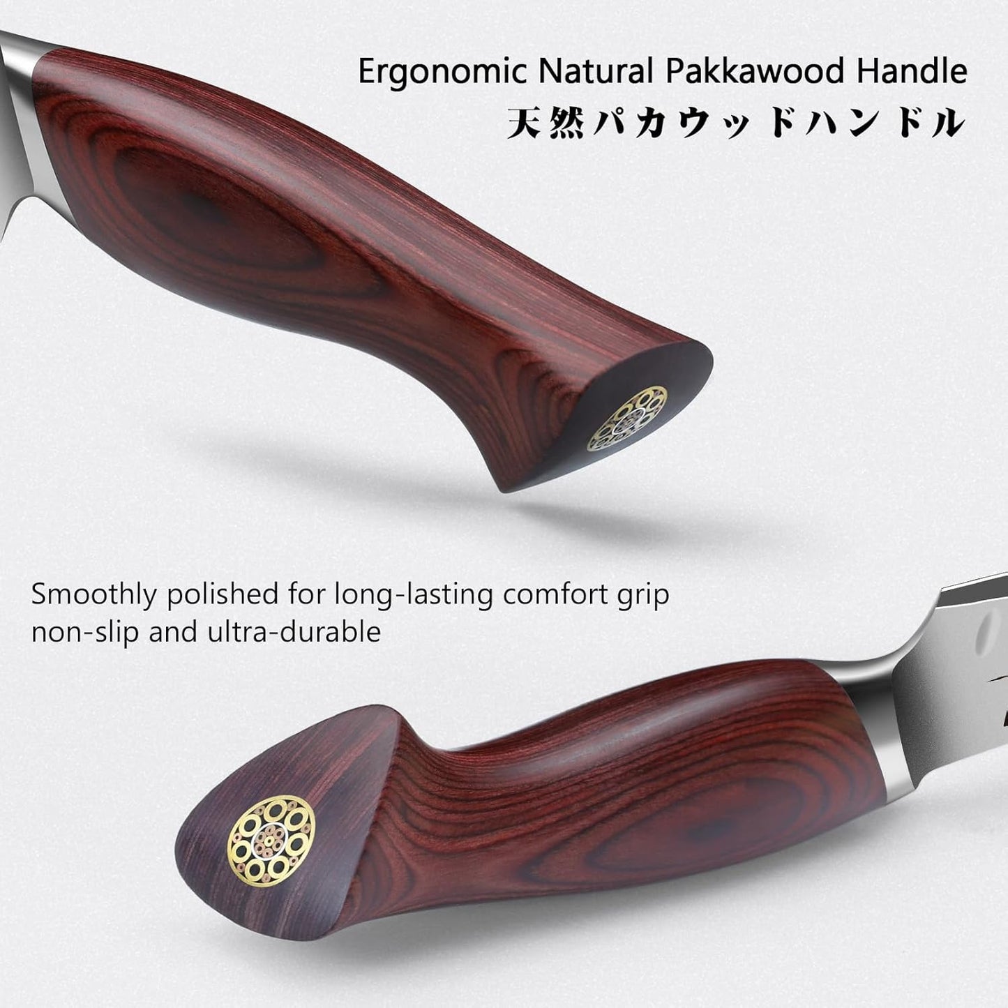 7 Inch Nakiri Knife, Japanese 10Cr15MoV High Carbon Stainless Steel Chopping Chef Knife, Professional Sharp Multipurpose Asian Kitchen Vegetable Cleaver Knife with Ergonomic Pakkawood Handle