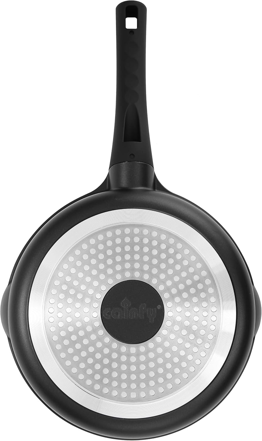 9.5 Inch Non Stick Frying Pan Granite Coated with Pour Spout - 1.9 Quart Skillets & Frying Pans with Comfort Stay Cool Grip Handle - Induction Compatible- Non Toxic PFOA Free Cookware (Black)