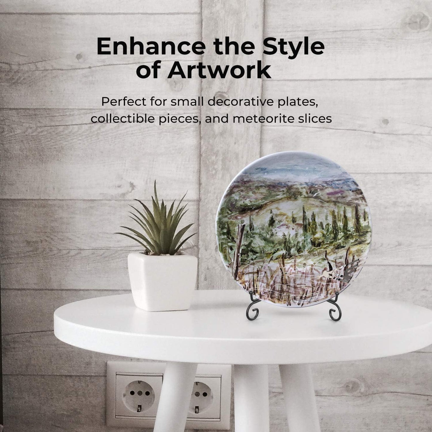 TR-LIFE 4 Pack Plate Stands for Display - 6 Inch Plate Holder Display Stand + Metal Easel Stand for Picture Frame, Decorative Plates, Book, Photo, Collectibles (4 Pack)