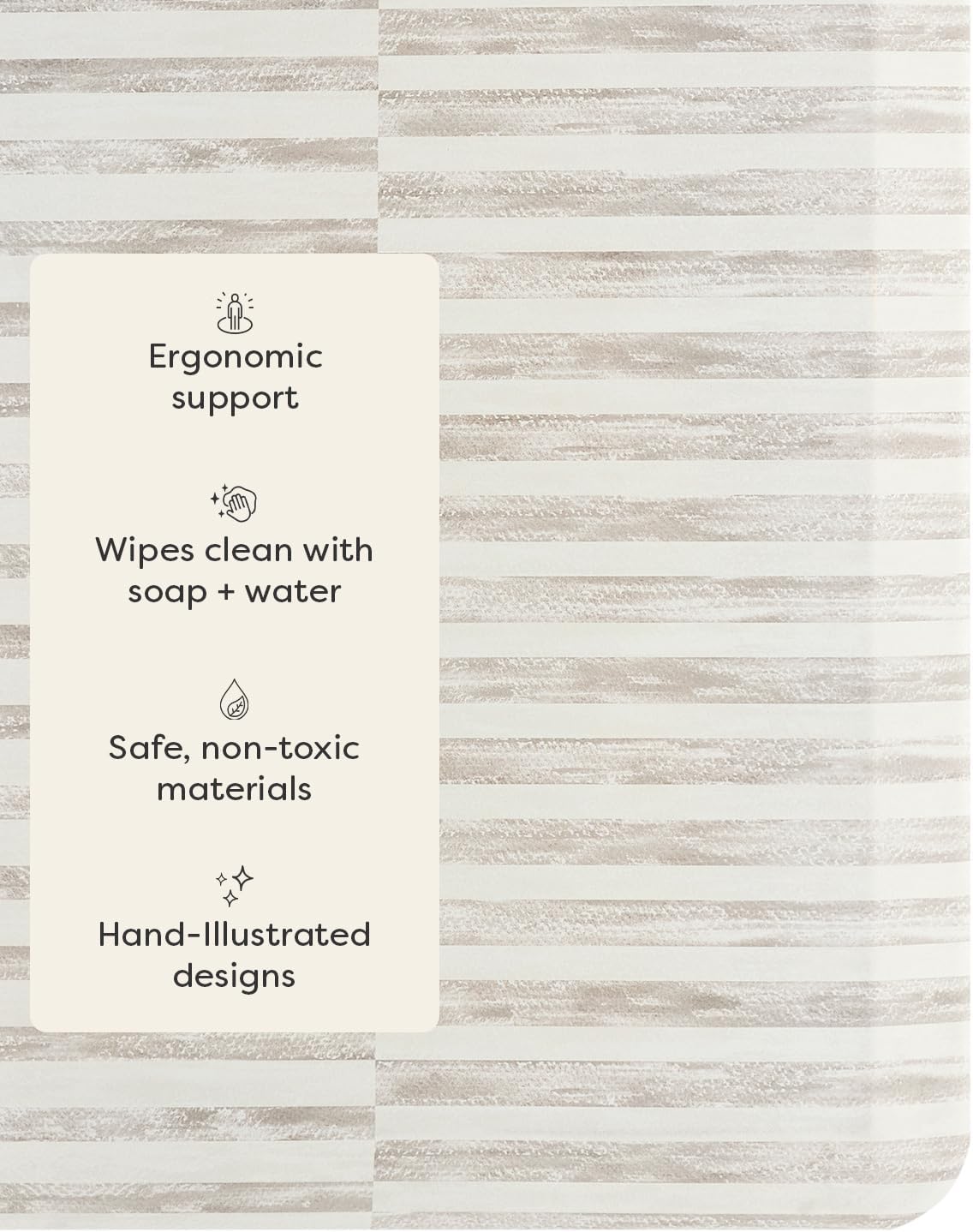 House of Noa Nama Standing Mat – Anti-Fatigue Cushioned Kitchen Mats for Floor | Ergonomic Bounce-Back Foam Kitchen Mats | Anti-Fatigue Mats for Kitchen & Standing |Reese Bark | 22" x 36"