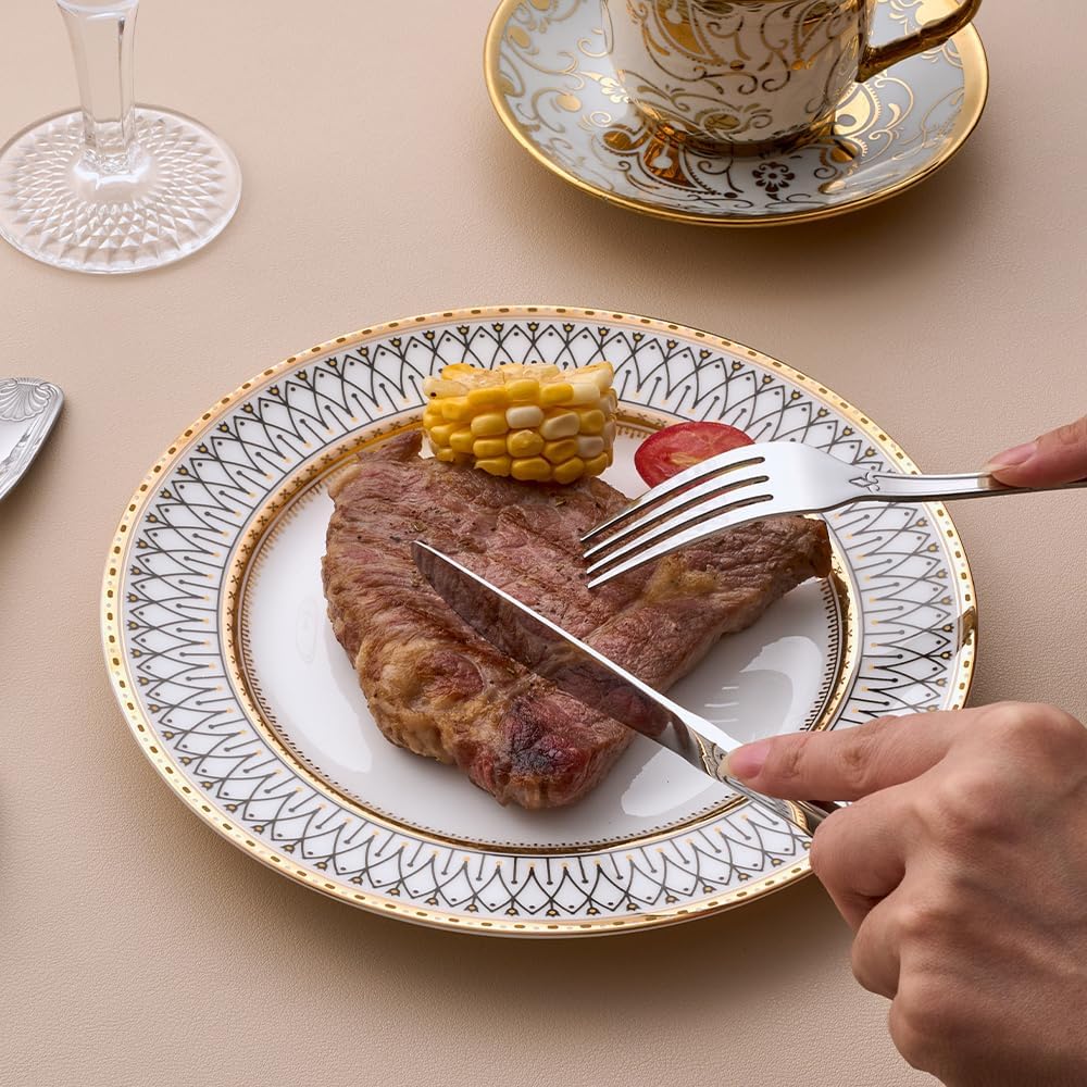 30-Piece Flatware Set, Stainless Steel Silverware Set for 6, Cutlery Set with Shell Pattern, Fork Spoon Knife Set, Dishwasher Safe