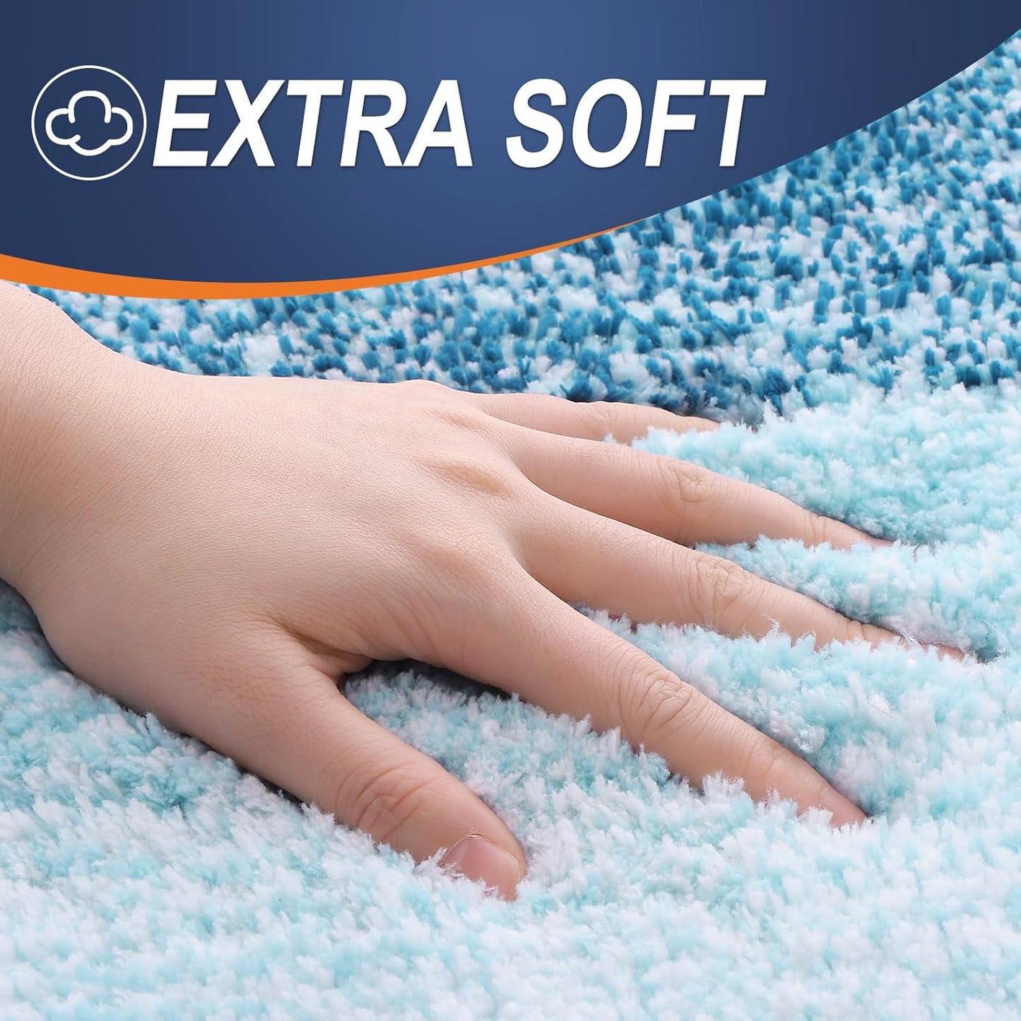 OLANLY Bathroom Rug Set 2 Piece, Soft Absorbent Microfiber Bath Mats and U-Shaped Contour Toilet Rug, Non-Slip, Machine Wash Dry, Plush Shaggy Bath Mats for Bathroom (30"x20"+24"x20", Peacock Blue)