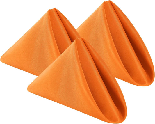 Bailarina Cloth Napkins Set of 80,17x17 inches Dinner Napkins Cloth Washable,Polyester Square Table Cloth Napkin Bulk with Hemmed Edges Ideal for Banquets, Parties and Weddings-Orange