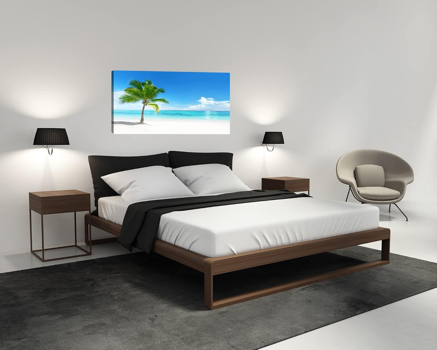 YYYYHPP YP0862 Beach Wall Art Palm On The Nature Picture Canvas Painting Beach Seascape Wall Art Prints For Bathroom Living Room Bedroom Kitchen Home and Office Wall Decor