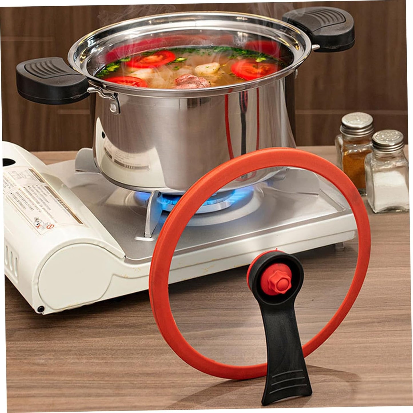 3.5L Stainless Steel Mini Pressure Cooker with Locking Handles & Glass Lid, Non‑Stick Micro Stock Pot for Gas, Induction & Electric Stove, Stew & Soup Maker.