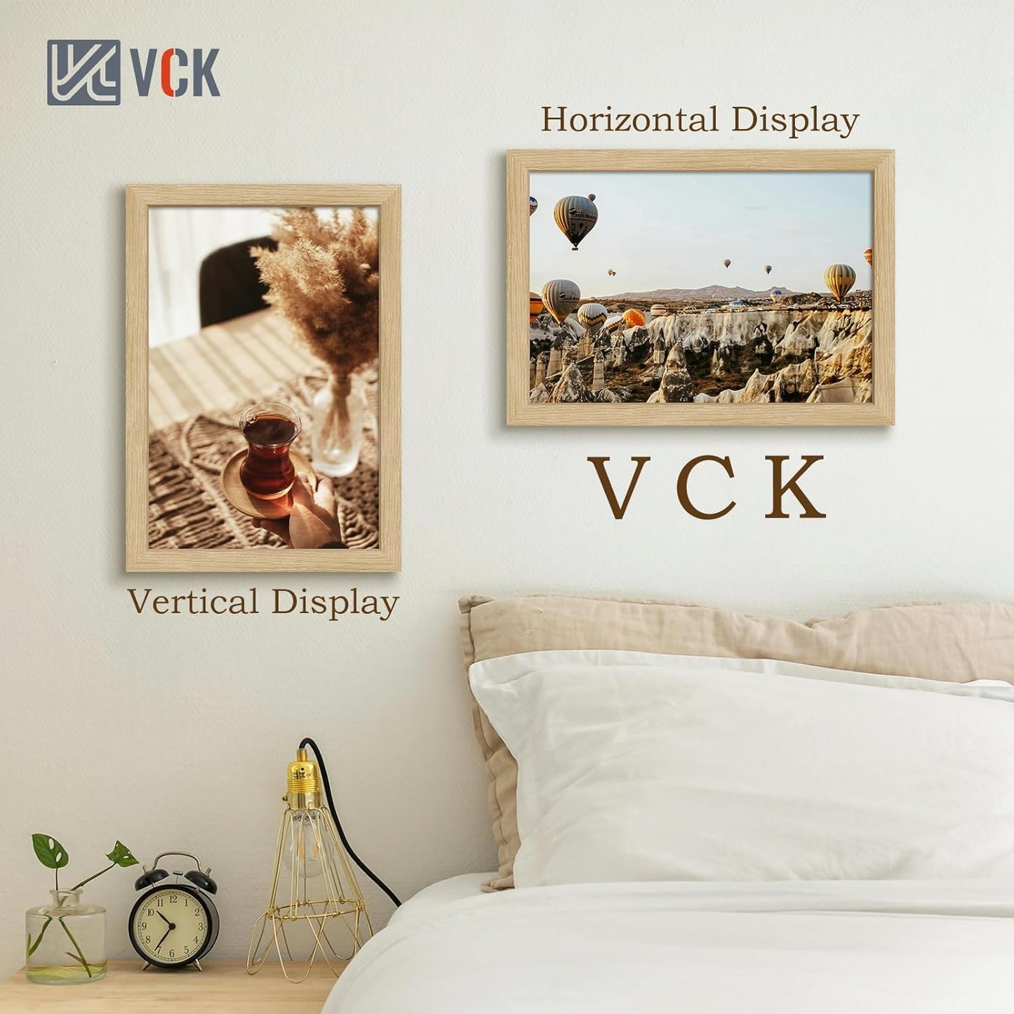 VCK 13x19 Oak Wood Frame for Poster & Picture, Natural Solid Wood Photo Frames 5 Pack, Wall Gallery Frame
