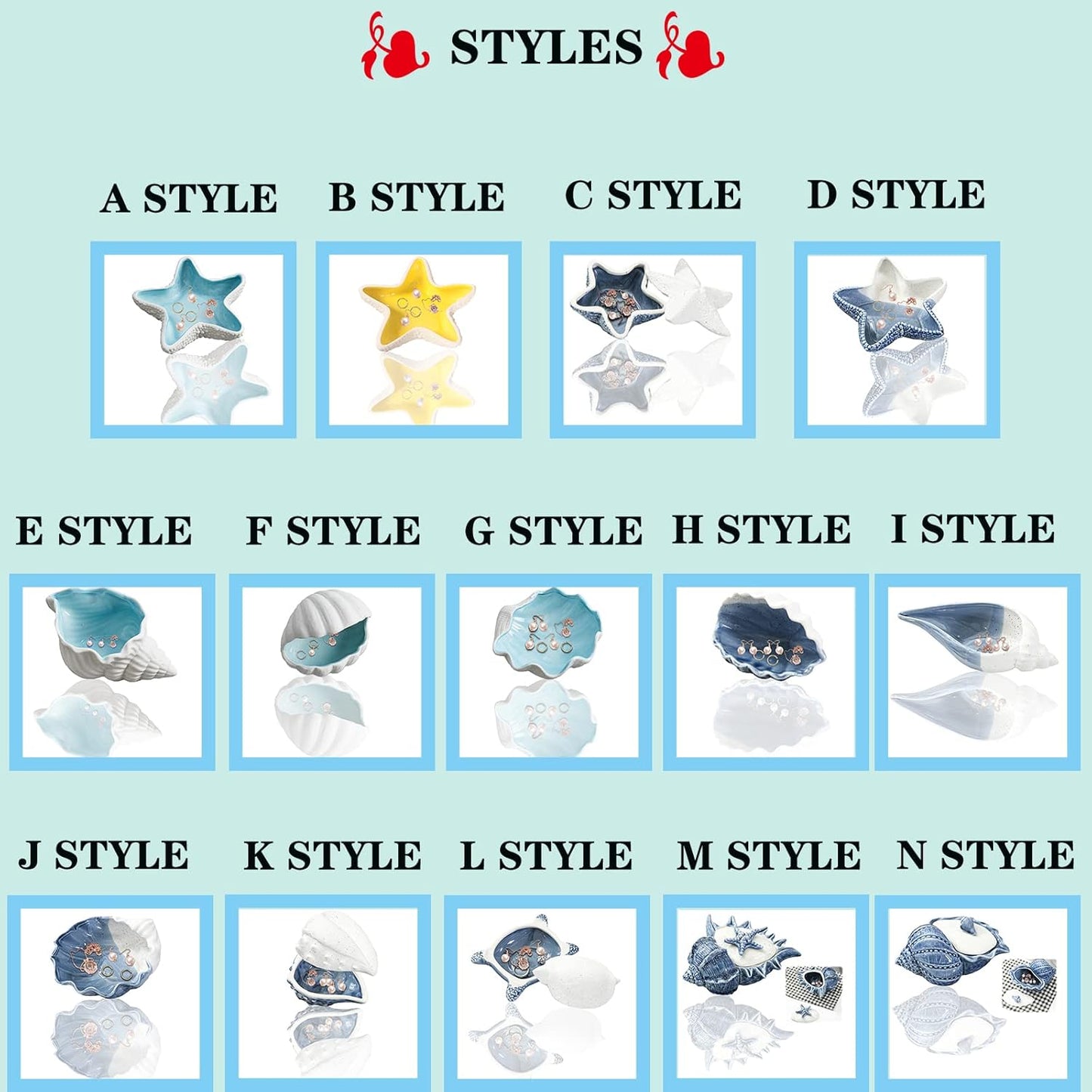 Conch Jewelry Plate Dish Key Holder for Table Jewelry Dish Jewelry Holder Trinket Tray Candy Storage Holder Earring Dish Small Key Bowl for Entryway Table Home Party Decor (I STYLE)