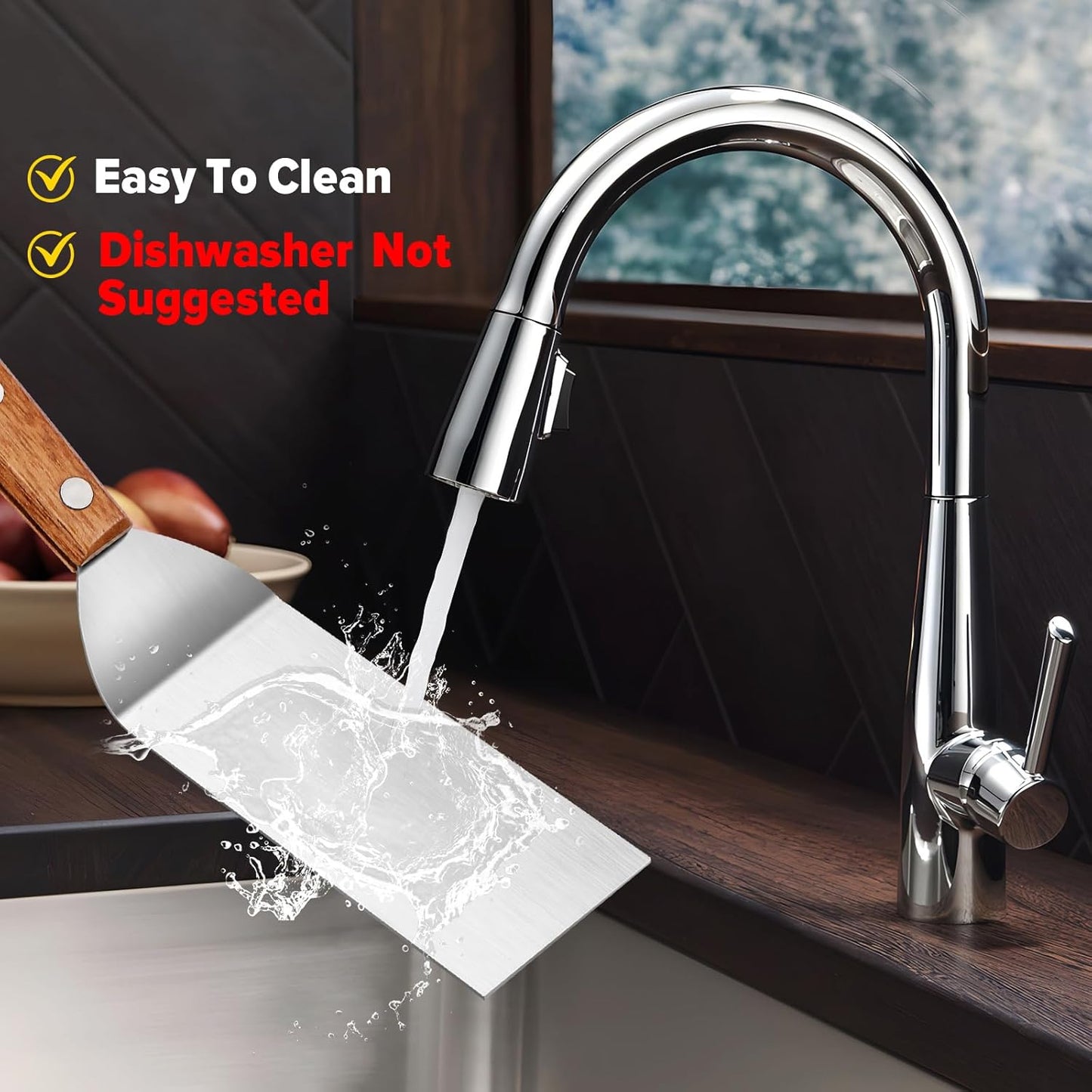 Small Metal Spatula Set,Mini Wooden Spatulas for Kitchen Use,Tiny Griddle Solid Stainless Steel Spatula With Wood Handle for Cake Fish Cookie,Grill Chef Baking Scraper Spatula Turner,2 Pack,Sliver