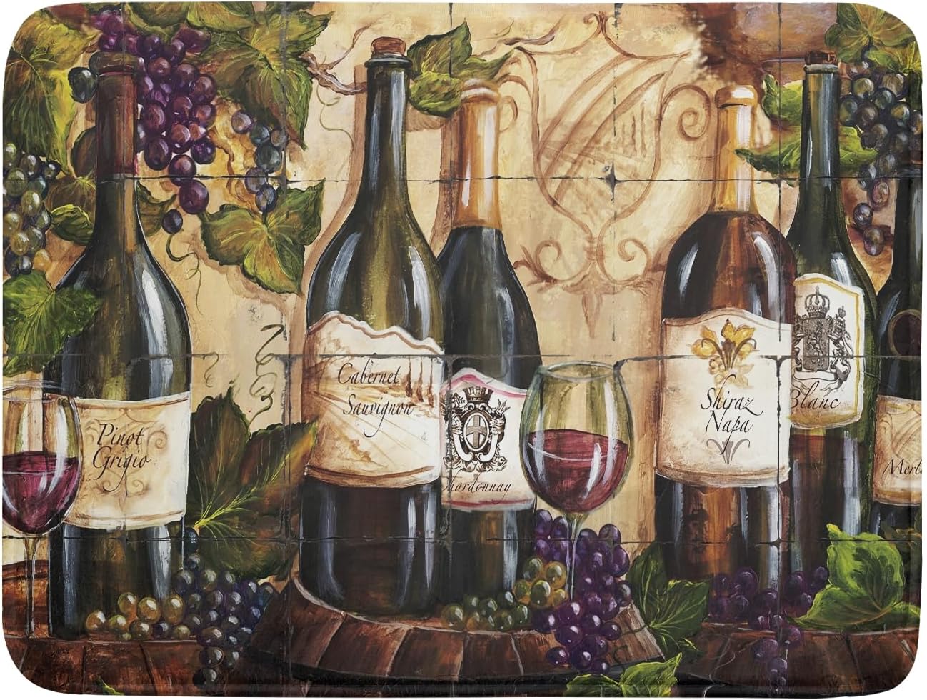 Absorbent Dish Drying Mat for Kitchen Counter 18x24 Inch Wine Dish Drying Mat Microfiber Red Wine Glass Dish Mat Drainer Rack Mats Fast Dry Bottles Dish Dry Pad Protector Kitchen Accessories