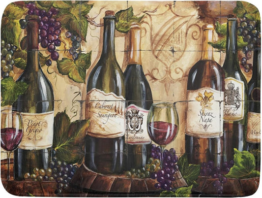 Absorbent Dish Drying Mat for Kitchen Counter 18x24 Inch Wine Dish Drying Mat Microfiber Red Wine Glass Dish Mat Drainer Rack Mats Fast Dry Bottles Dish Dry Pad Protector Kitchen Accessories