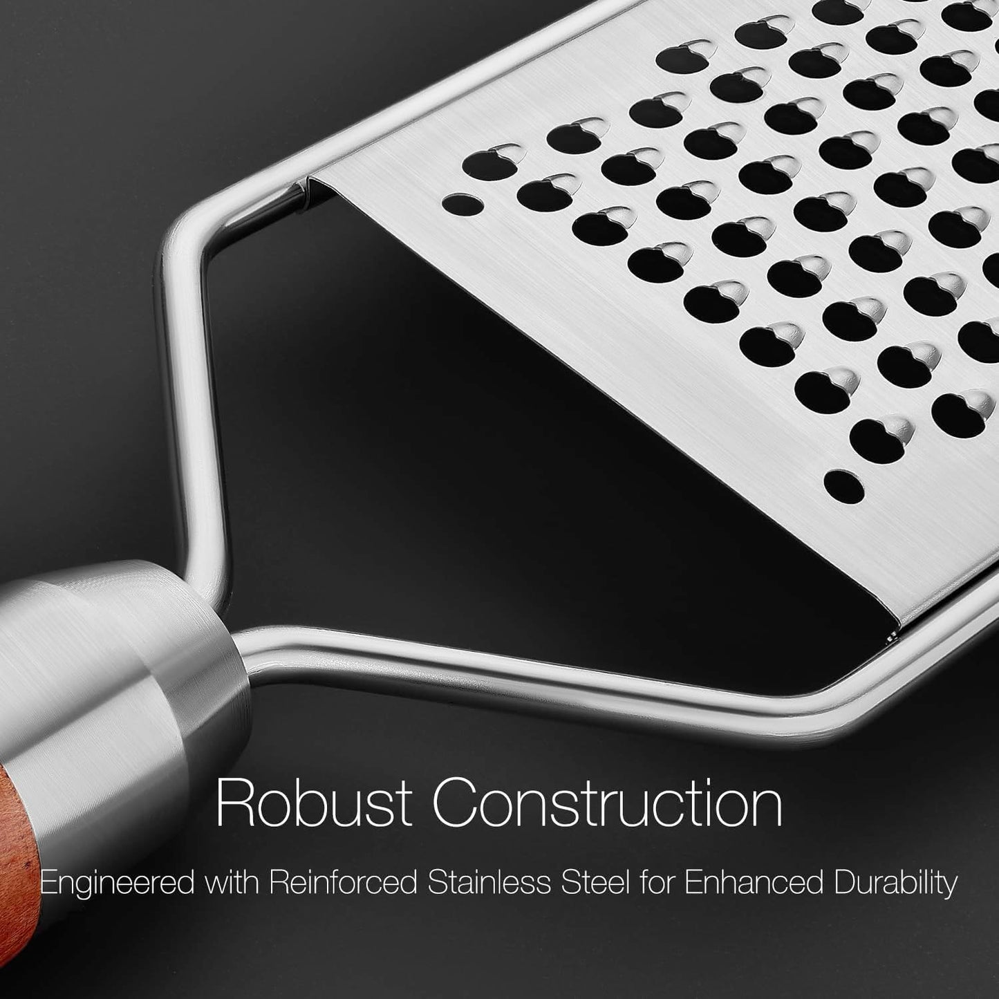 KULUNER Professional-Grade Lemon Zester with Fine Blades, Lightweight Cheese/Vegetable Grater, Solid Wood Handle Design - Rust-Resistant, Durable, Essential Kitchen Tool （B2）