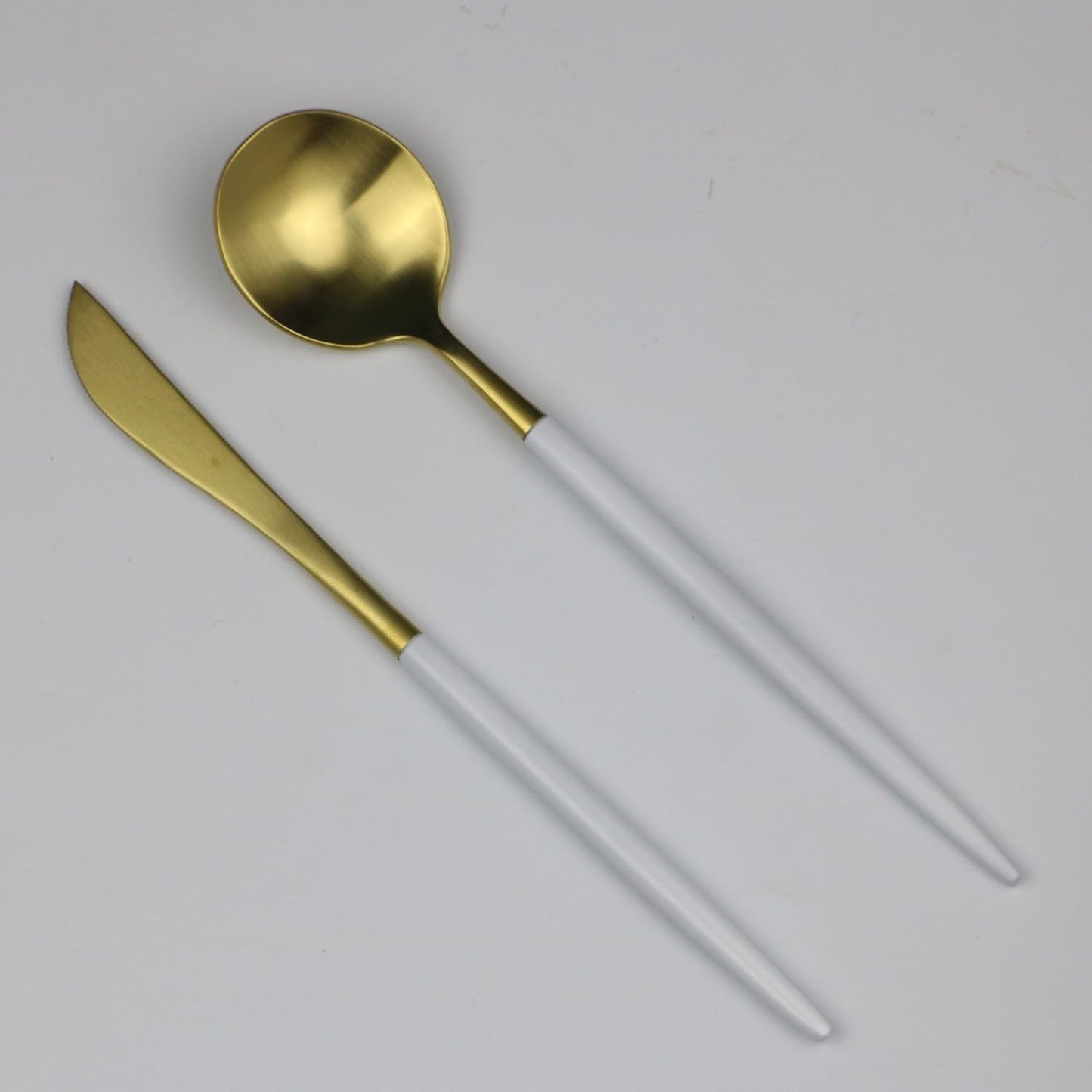 20-Pieces Luxury White Handle Gold 18/10 Stainless Steel Flatware Set, Matte Finish, Service for 4