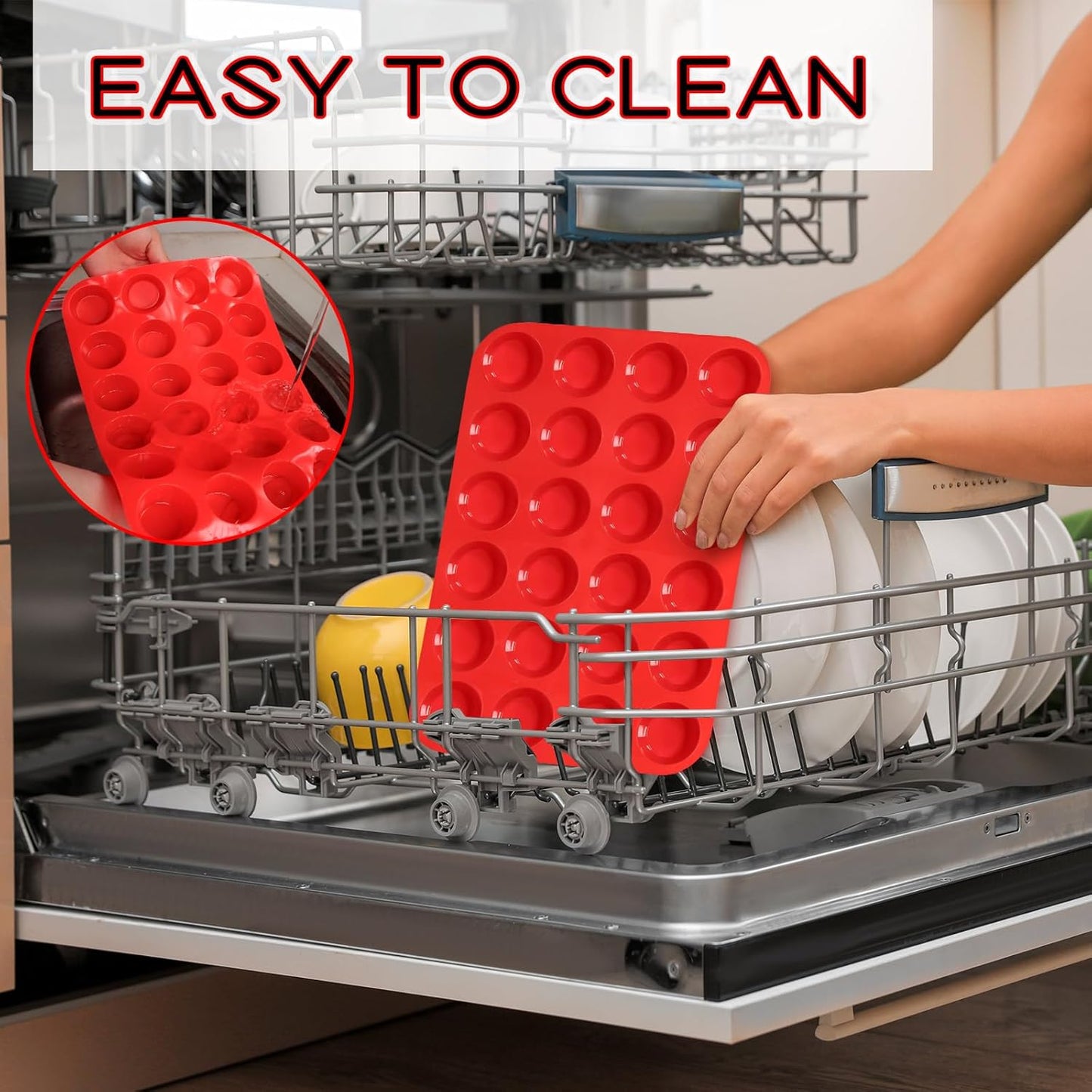 2 Pcs Muffin Pan Silicone Molds, Cupcake Pan Silicone Molds, Non-Stick Baking Molds for Making Muffin, Cakes, Cupcake, Tart, Chocolate