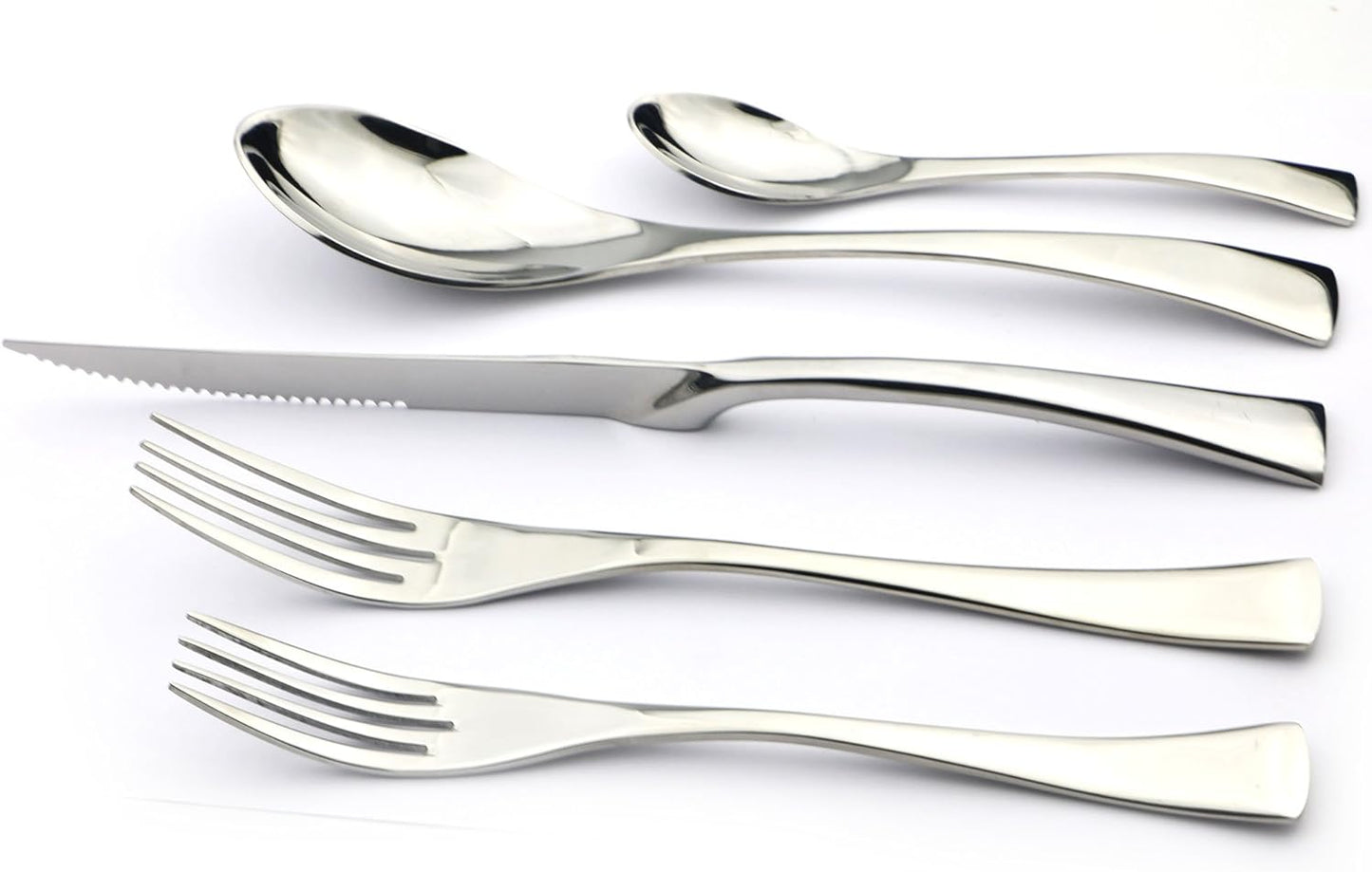 20-Piece 18/10 Stainless Steel Serrated Steak Knife Flatware Set, Service for 4