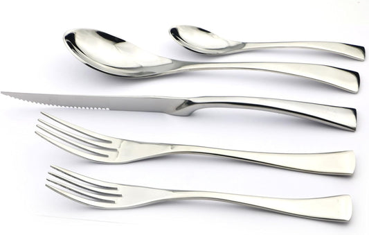 20-Piece 18/10 Stainless Steel Serrated Steak Knife Flatware Set, Service for 4