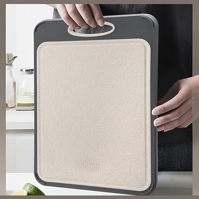 Large 16" x 11" Double-Sided 304 Stainless Steel Kitchen Cutting Board - Dishwasher Safe, BPA-Free; Ideal for Cutting Meats, Chicken, Fruits, and Vegetables - Perfect for Kitchen Use
