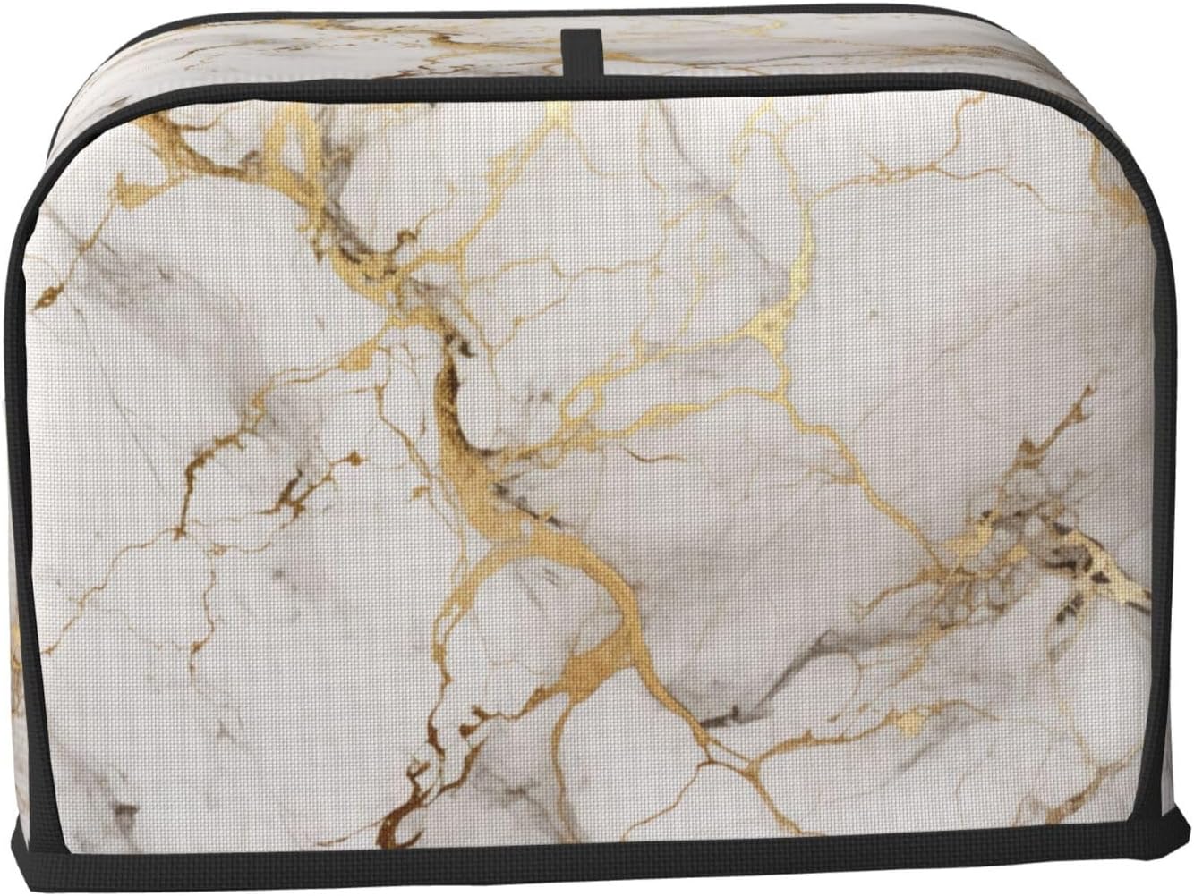 Toaster Cover 2 Slice Marble Gray Gold White Kitchen Small Appliance Covers with Pockets Dust and Fingerprint Protection