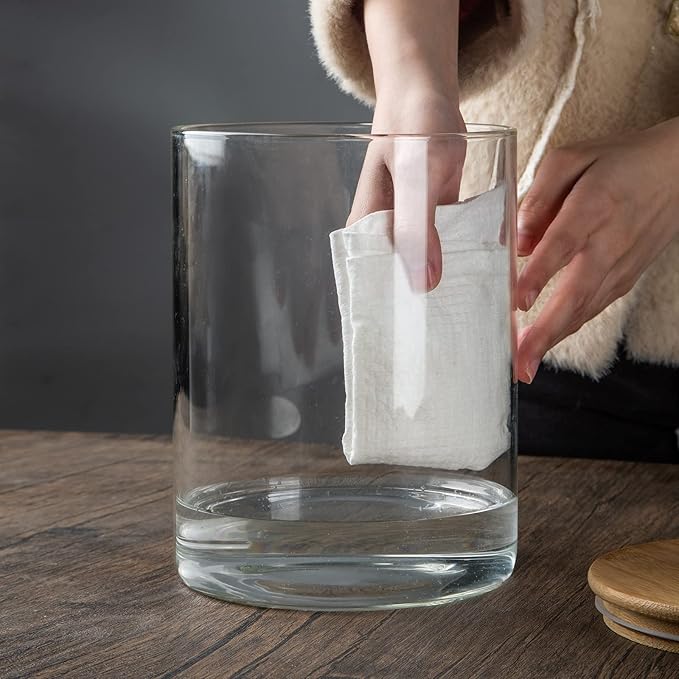 Liuruiyu 2-Pack Glass Food Storage Jars 105oz / 3100ml (3.3qt) – Stackable Airtight Glass Canisters with Bamboo Lids for Coffee, Sugar, Flour, Tea, Candy, Cookies, and Spices