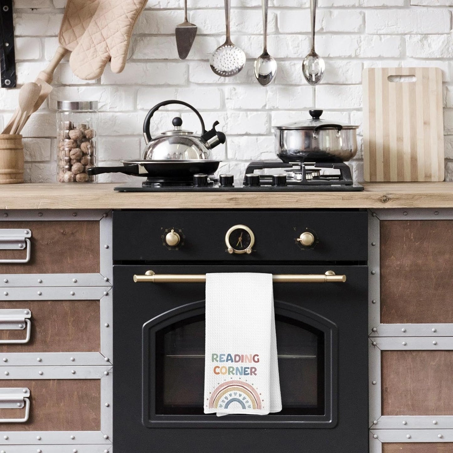 Boho Reading Corner Kitchen Towels,Classroom Reading Corner Decor for Classroom,Classroom Read Nook Library Dish Towels for Kitchen,Calming Corner Classroom