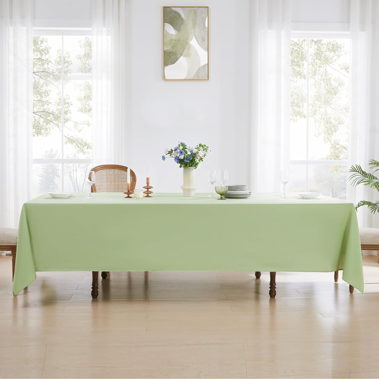 Rectangle Tablecloths 60x120 Inch 6 Pack Sage Green Tablecloth Washable Decorative Linen Polyester Table Cloths for Dining Table Banquets Buffet Parties and Wedding