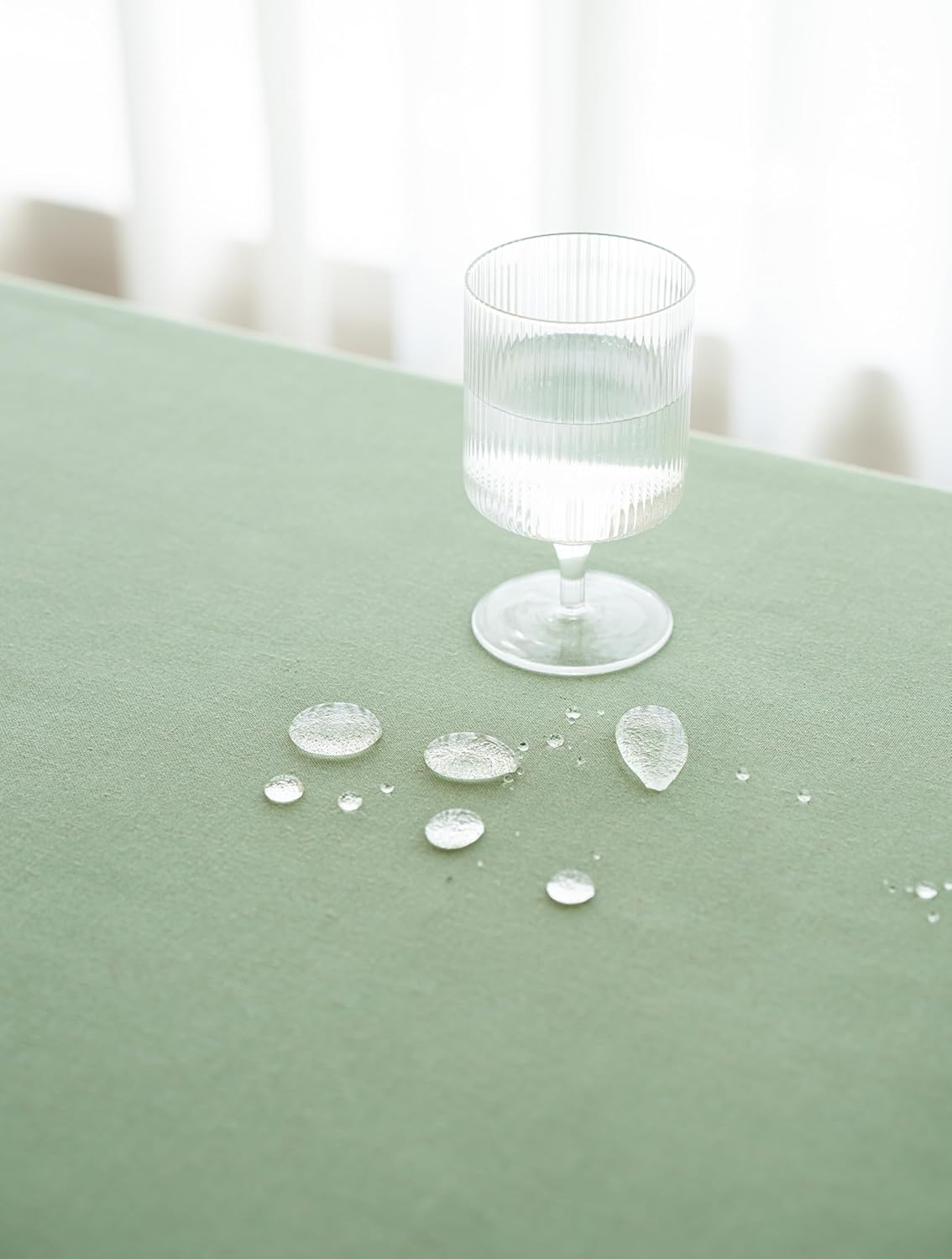 Sage Green Linen Table Cloths for 6 Foot Rectangle Tables Farmhouse Neutral Tablecloth Rectangular Kitchen Decoration Dining Table Cover Washable Water Resistant 60x102