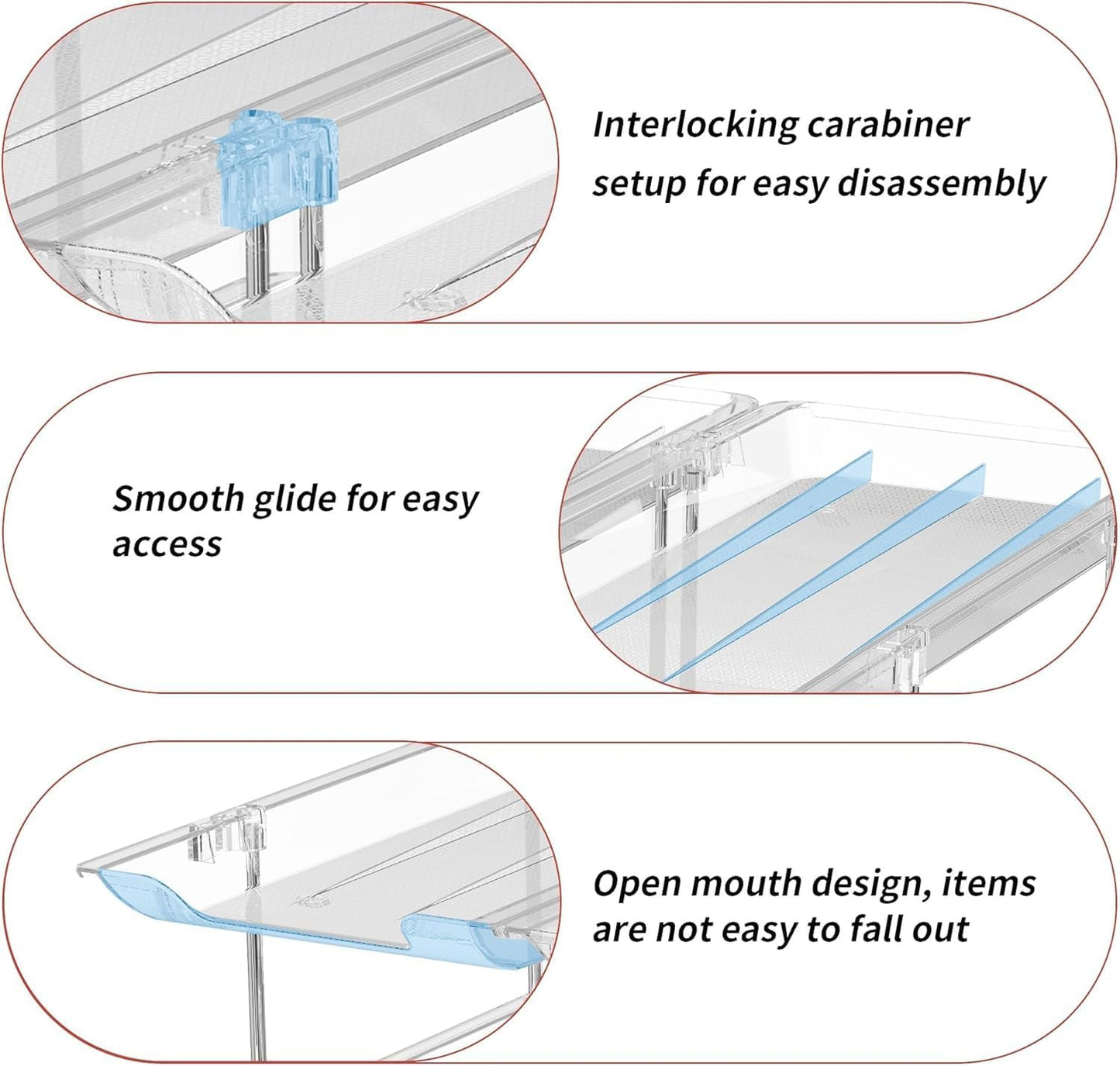 Can Organizer for Pantry, 6 Sets 3Tiers Can Storage Organizer Pantry, Soda Can Organizer for Fridge 72 Cans Rack Automatic Rolling Stackable Canned Food Organizer,Clear